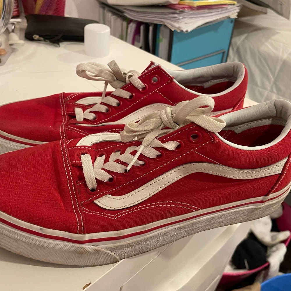 Lightly Used Red Old School Vans